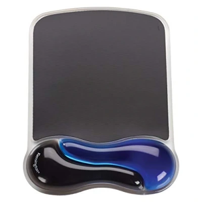 Abbildung von Kensington ergonomisches Mauspad mit Handgelenkauflage, Rutschfeste und bequeme Duo Gel Handgelenkshalterung, Kompatibel Laser optischen Mäusen, Schwarz/Blau, 62401