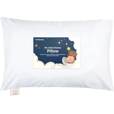 Abbildung von Kopfkissen Kleinkind mit Kissenbezug Weich Bio Baumwolle Kissen Kinder zum Schlafen Waschbar Kinderkopfkissen für Kleinkinder Kinderkissen (Soft White)