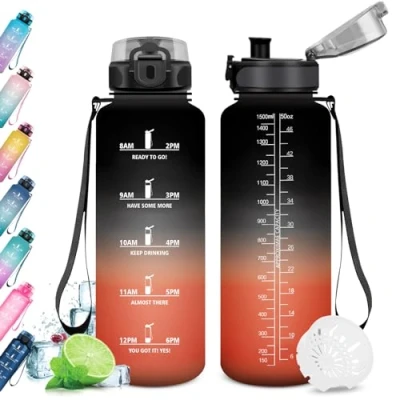 Abbildung von KollyKolla Trinkflasche 1.5 Liter, Große Sport, Wasserflasche Auslaufsicher, Kohlensäure Geeignet, Fitness, Sportflasche für Erwachsener, Uni, Gym, Outdoor