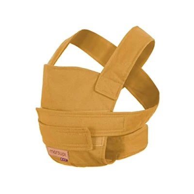 Abbildung von marsupi mini Puppentrage Babytrage für Puppen Mamas und Papas ab 2 Jahre, Biobaumwolle, mit Klettverschluss (marsupi mini/Puppentrage, Butterscotch)