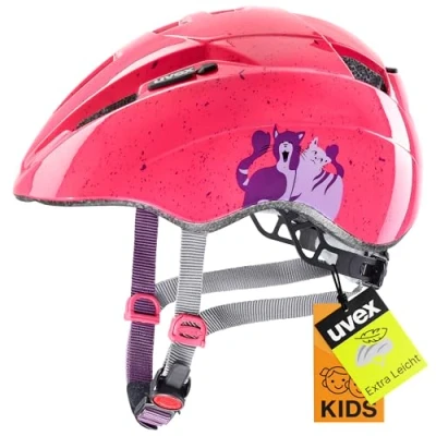 Abbildung von uvex kid 2 leichter Fahrradhelm für Kinder individuelle Größenanpassung erweiterbar mit LED Licht cats 46 52 cm