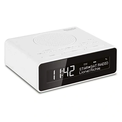 Abbildung von TechniSat DIGITRADIO 51 DAB+ Radiowecker (DAB, UKW, Uhrenradio, Wecker mit zwei einstellbaren Weckzeiten, Snooze Funktion, Sleeptimer, dimmbares Display, Kopfhöreranschluss) weiß