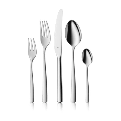 Abbildung von WMF Boston Edelstahl Besteck Set 6 Personen, Essbesteck 30 teilig, Monobloc Messer, Cromargan poliert, spülmaschinenfest