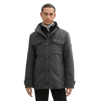 Abbildung von TOM Tailor 2IN1 Outdoorjacke, Herren, Größe: XXL, Dark grey black herringbone