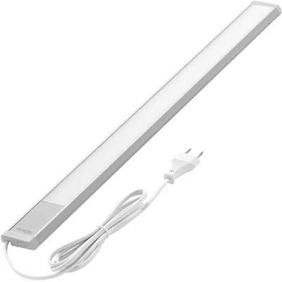 Abbildung von Oktaplex Riva Unterbauleuchte Küche LED flach warmweiß 57,5cm 730lm Küchenlicht mit Schalter 10,4W 230V Unterschrankleuchte silber