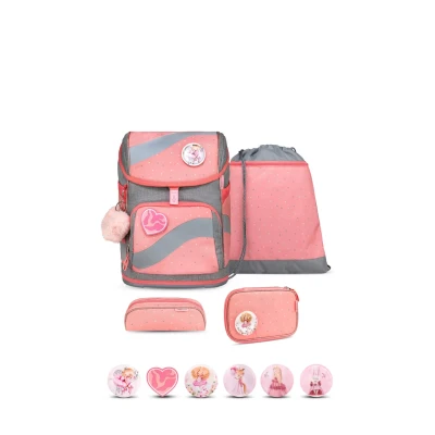 Abbildung von Belmil Smarty Schulranzen Set 5 teilig Minimal Triangels mit Brustgurt, Hüftgurt, Magnetverschluss, Patch 6 Stück