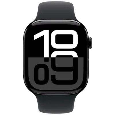 Abbildung von Apple Watch Series 10 4G 46mm Schwarz (Schwarzes Gummi Armband M/L)