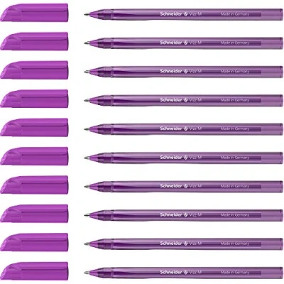 Abbildung von Schneider 102208 Vizz Kugelschreiber (für leichtes und schnelles Schreiben, Schaft in Schreibfarbe, Strichbreite M) 10 Stück, Violett
