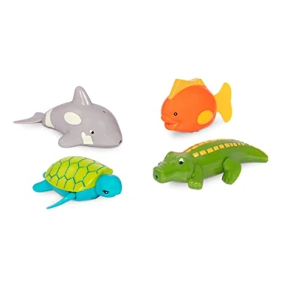 Abbildung von Battat Badewannenspielzeug Aufziehspielzeug Wal, Krokodil, Fisch, Schildkröte Badespielzeug, Wasserspielzeug, Baby und Kinder Spielzeug ab 2 Jahre
