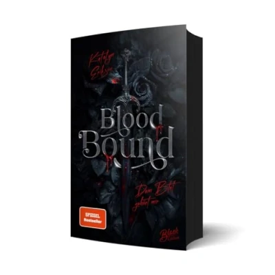 Abbildung von Blood Bound: Dein Blut gehört mir Mit Farbschnitt und weißer Schrift auf schwarzen Seiten