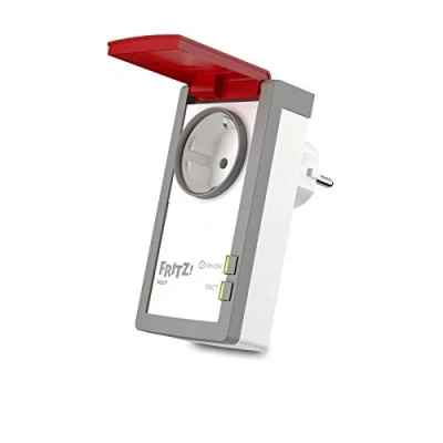 Abbildung von AVM FRITZ!DECT 210 (Intelligente Steckdose für Smart Home, steuerbar zum Energie sparen, mit Spritzwasserschutz (IP 44) Einsatz im Außenbereich)