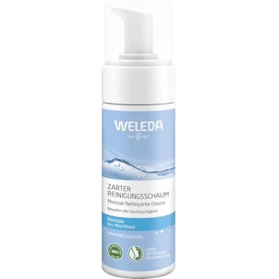 Abbildung von WELEDA Bio Zarter Reinigungsschaum, Naturkosmetik Gesichtsreinigung zur porentiefen Reinigung für normale und Mischhaut, Pflegeschaum gegen unreine Haut im Gesicht (1 x 150 ml)