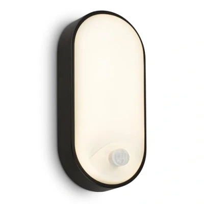 Abbildung von BRILONER LED Wandlampe Aussen IP65 mit Bewegungsmelder, bis 6m Reichweite, 100 Grad Erfassung, Aussenlampe, Wandleuchte aussen, Strahler außen, Außenbeleuchtung, 22x10,5x6 cm, Schwarz