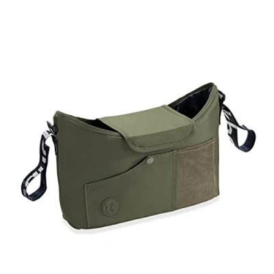 Abbildung von hauck Organizer für Kinderwagen und Buggy Große Baby Kinderwagentasche Buggytasche Wickeltasche mit Getränkehalter/Becherhalter, Leicht Zugänglich, Einfache Befestigung (Olive)