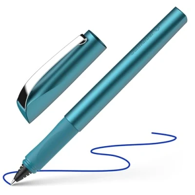 Abbildung von Schneider 186257 Ceod Shiny Tintenroller (Rechts und Linkshänder, Strichstärke M, inkl. Tintenpatrone Königsblau) teal