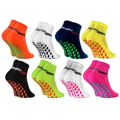 Abbildung von Rainbow Socks Jungen Mädchen Neon Sneaker Sport Stoppersocken 8 Paar Mehrfarbig Größen 30 35