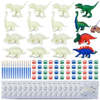 Abbildung von Dinosaurier Mitgebsel Kindergeburtstag, Malset 16 Stück Mitbringsel Kindergeburtstag Gastgeschenke, Kleine Geschenke für Kinder, Gastgeschenk Dino Pinata Füllung Kinder Jünge