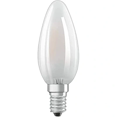 Abbildung von OSRAM Filament LED Lampe mit E14 Sockel, Warmweiss (2700K), Kerzenform, 1.5W, Ersatz für 15W Glühbirne, matt, Retrofit CLASSIC B, Warmweiß