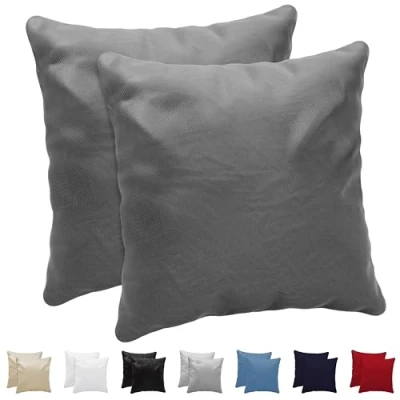 Abbildung von Dreamzie Kissenbezug 65 x cm (Set mit 2) 100% Jersey Baumwolle 150 g/qm Kissenbezüge Anthrazit Für Kissen Kissenhülle Resistent und Hypoallergen