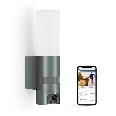 Abbildung von Steinel LED Außenleuchte L 620 CAM, mit 180 Bewegungsmelder, Überwachungskamera Full HD und Gegensprechanlage, ideal als Wandleuchte inkl. 16 GB SD Karte, Anthrazit