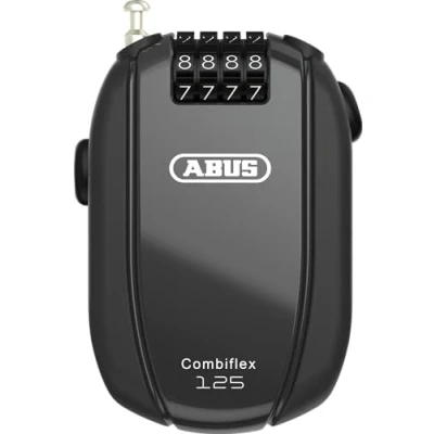Abbildung von ABUS Kabelschloss Combiflex Schloss zur Sicherung von Skiern, Helm, Kinderwagen und Gepäck Trip 125 cm lang 3 mm stark mit Zahlencode Schwarz