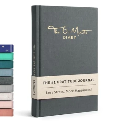 Abbildung von UrBestSelf The 6 Minute Diary (6 Minuten Tagebuch auf Englisch) Gratitude journal, manifestation journal Journaling for more mental health, self care &amp; mindfulness