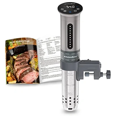 Abbildung von KitchenBoss Sous Vide Garer Stick Präzisionskocher1100W 360 Zirkulation40℃ 90℃ Temperaturbereich IPX7 Wasserdicht LED Touch Display