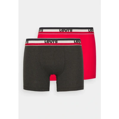 Abbildung von Levi&#039;s MEN LOGO Boxer Brief 2 PACK Panties, Herren, Größe: XL, Red/black