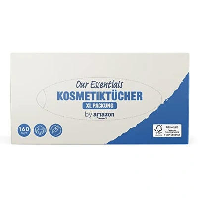 Abbildung von by Amazon Kosmetiktuchbox 3 lagig XL Packung, 160 Stück, 1er Pack