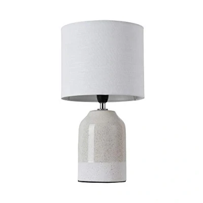 Abbildung von Pauleen 48022 Sandy Glow Tischleuchte max. 20W Tischlampe für E14 Lampen Nachttischlampe Beige Weiß 230V Keramik/Stoff ohne Leuchtmittel