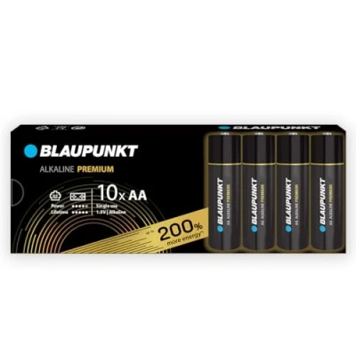 Abbildung von BLAUPUNKT Premium AA Alkalibatterien Packung mit 10, am besten für Gamecontroller und Spielsachen, LR6BPR/10CB