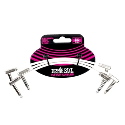 Abbildung von Ernie Ball Flachband Patchkabel, 3er Pack, 15,24 cm, Weiß