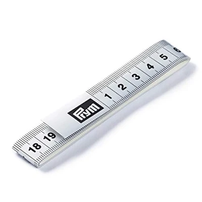 Abbildung von Prym Maßband Fixo Plus selbstklebend 150 cm/cm, Poly Fiber Gewebe, silberfarbig, 5 cm