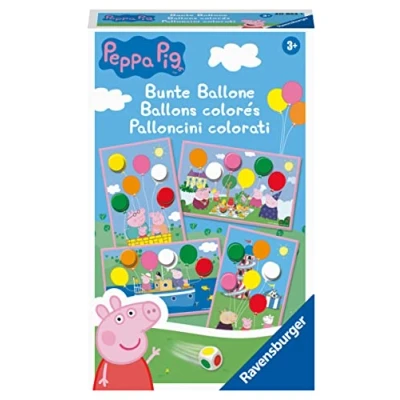 Abbildung von Ravensburger Mitbringspiel 20853 Peppa Pig Bunte Ballone Lustiges Farbwürfelspiel für Kinder ab 3 Jahren