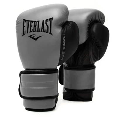 Abbildung von Everlast Powerlock 2R 12oz Boxhandschuhe Anthrazit, für Boxsack, Pratzen &amp; Sparring, mit Turnback Handgelenkstütze, 4 lagiger Schaum Original Ausrüstung