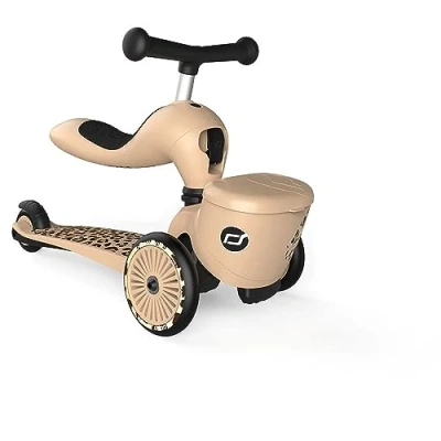Abbildung von Scoot &amp; Ride Highwaykick 1 Lifestyle 2in1 Kickboard/Scooter und Rutscher, Farbe: Leopard, für Kinder von bis 5 Jahren, 96607, 40 cm