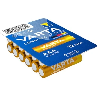 Abbildung von VARTA Batterien AAA, 12 Stück, Longlife, Alkaline, 1,5V, ideal für Fernbedienungen, Wecker, Radios, Made in Germany