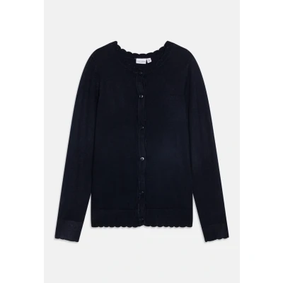 Abbildung von NAME IT Mädchen NKFVAMONE LS Knit Card K NOOS Strickjacke, Dark Sapphire, 158/164