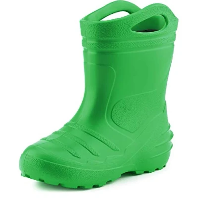 Abbildung von Ladeheid Gummistiefel Kinder federleichte Eva Regenstiefel für Mädchen und Jungen Thermo gefüttert KL051 (Grün, 28 EU)
