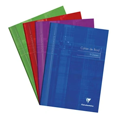 Abbildung von Clairefontaine 3129C Kursheft DIN A4, 21 x 29,7cm, 30 Blatt, 110g, für 9 Klassen, ideal Lehrer, 1 Stück, farbig sortiert
