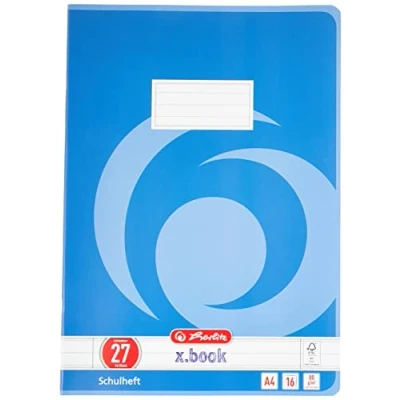 Abbildung von Herlitz 3322708 Schulheft A4, liniert mit 2 Rändern, Lineatur 27, 16 Blatt, 10er Packung