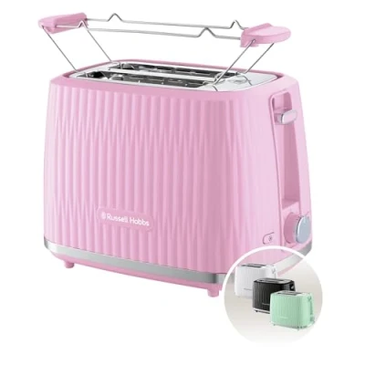 Abbildung von Russell Hobbs Toaster [für 2 Scheiben] Eden (6 Bräunungsstufen, Hebefunktion, Auftau , Aufwärm &amp; Stoppfunktion, Krümelschublade, Brötchenaufsatz, Himbeere) 27372 56
