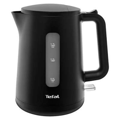 Abbildung von Tefal Wasserkocher Principio Select, 2400 Watt, 1,7L Wassertank, Automatischer Ein /Ausschalter, Antikalk Filter, schwarz Matt, KO2008