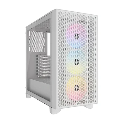 Abbildung von CORSAIR 3000D RGB Airflow Mid Tower PC Gehäuse 3X AR120 Lüfter DREI Slot GPU Unterstützung Geeignet Für Bis zu 8X 120mm High Design Weiß