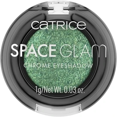 Abbildung von Catrice Space Glam Chrome Eyeshadow, Lidschatten, Nr. 060, Grün, langanhaltend, Expressergebnis, hochpigmentiert, vegan, ohne Mikroplastikpartikel, Nanopartikel frei, Parfüm, 1er Pack (1g)