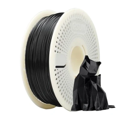 Abbildung von eSUN PLA+ Refill Filament und Spool Kit, Spoolless PLA Plus 1.75mm Removable eSpool+, 1KG (2.2 LBS) für 3D Drucker, Schwarz