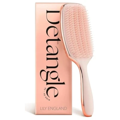 Abbildung von Lily England Lockenbürste zum Entwirren &amp; Stylen Schmerzfreie für nasses trockenes Haar mit flexiblen Borsten Ideale Haarbürste lockiges Frauen 3c bis 4c Haar, Rose Gold