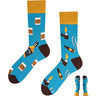Abbildung von TODO Lustige Socken Damen und Herren, Coole mit Motiv Bunte, Mehrfarbige, Verrückte (39 42, Super Dad)