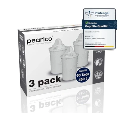 Abbildung von PearlCo Classic Pack 3 Filterkartuschen passt in Brita