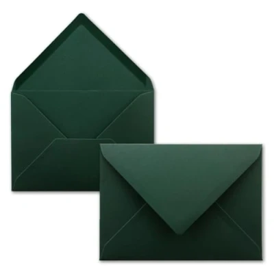 Abbildung von 50 Brief Umschläge Kieferngrün DIN C6 114 x 162 mm Kuverts mit Nassklebung ohne Fenster für Gruß Karten &amp; Einladungen FarbenFroh by GUSTAV NEUSER